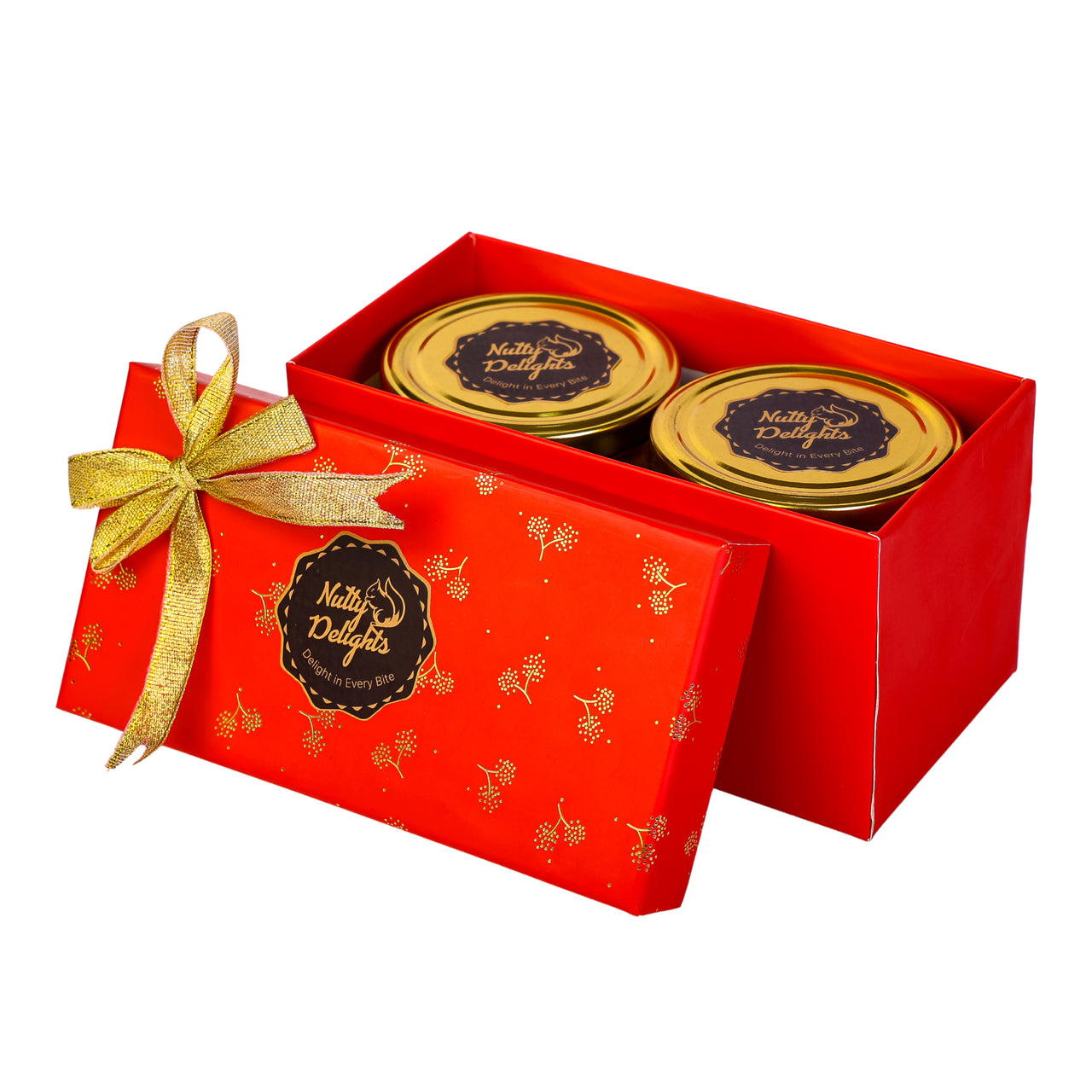 Nutty Delights Different Flavours Dry Fruits Gift Pack | Designer Box with Golden Bow | Healthy Gourmet Gift for All Occasional Festivals & Celebrations