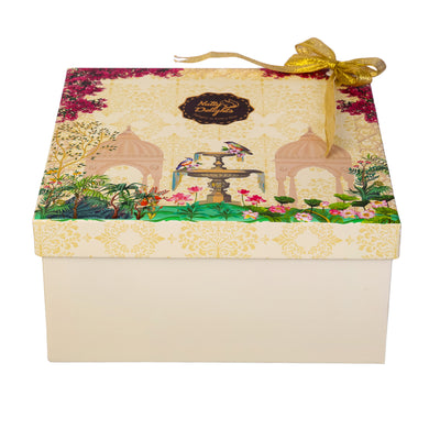 Nutty Delights Four Different Flavours Dry Fruits Jar Gift Pack | Designer Box with Golden Bow | Healthy Gourmet Gift for All Occasions & Celebrations