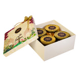 Nutty Delights Four Different Flavours Dry Fruits Jar Gift Pack | Designer Box with Golden Bow | Healthy Gourmet Gift for All Occasions & Celebrations