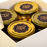 Nutty Delights Four Different Flavours Dry Fruits Jar Gift Pack | Designer Box with Golden Bow | Healthy Gourmet Gift for All Occasions & Celebrations