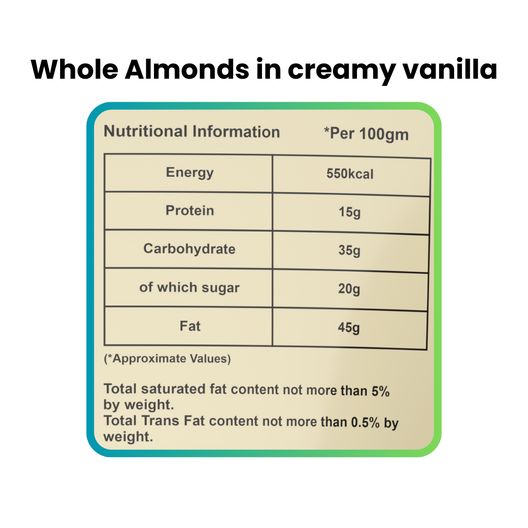 Whole Almonds in Creamy Vanilla 100% Natural Sugar